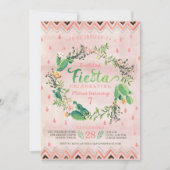 サボテンの砂漠のフェスタのバースデーパーティ招待状 招待状 (正面)