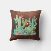 サボテンの砂漠のホリデー・クリスマス・サウスウエスト・ウェスタン クッション (裏面)