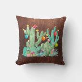 サボテンの砂漠のホリデー・クリスマス・サウスウエスト・ウェスタン クッション (正面)