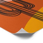 サボテンの砂漠の風景イラストレーション ポスター (角)