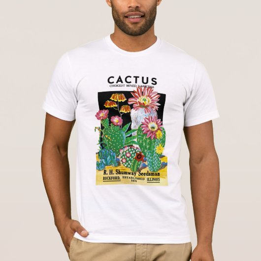 サボテンの種の包みのラベル Tシャツ (正面)
