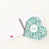 サボテンの緑の白いパタモノグラムのーン ノートブック (内部)