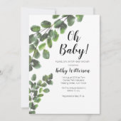 サボテンの緑の草木の男の子のベビーシャワーの招待 招待状 (正面)