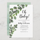 サボテンの緑の草木の男の子のベビーシャワーの招待 招待状 (正面/裏面)