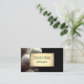 サボテンの自然植物は黒とセピア 名刺 (スタンド正面)