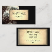 サボテンの自然植物は黒とセピア 名刺 (正面/裏面)