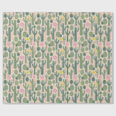 サボテンの花が咲く幸せ ラッピングペーパー (フラット)