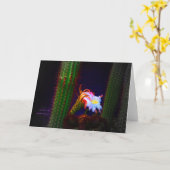 「サボテンの花が日没#105」写真 カード (黄色い花)