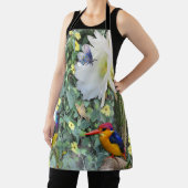 サボテンの花と鳥の木のポスター エプロン (インサイチュ)