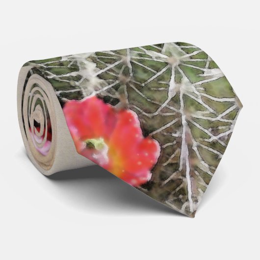 サボテンの花のアートワーク ネクタイ (ロール)