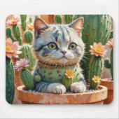 サボテンの花のポット マウスパッド (正面)