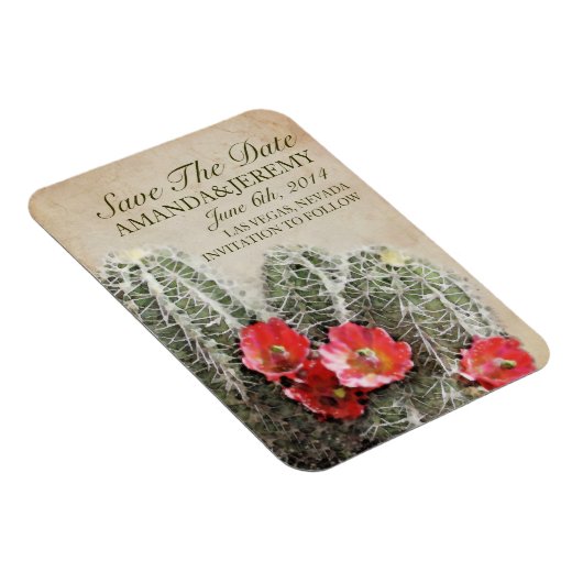 サボテンの花の日付を保存 マグネット (右側)