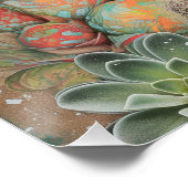 サボテンの花の砂漠の多肉植物 ポスター (コーナー)