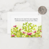 サボテンの花の葬式サンキューカード ノートカード (正面/裏面インサイチュ)