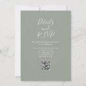 サボテンの花のQRコードモダン・sage+green+ウェディング 招待状 (裏面)