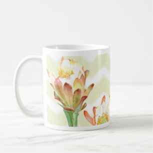 サボテンの花及び蘭 コーヒーマグカップ