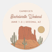 サボテンの花嫁の砂漠の花嫁への優しさ ラウンドシール (正面)