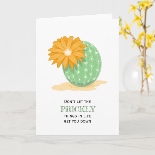 サボテンの花 – とげのある物引用文 カード (黄色い花)