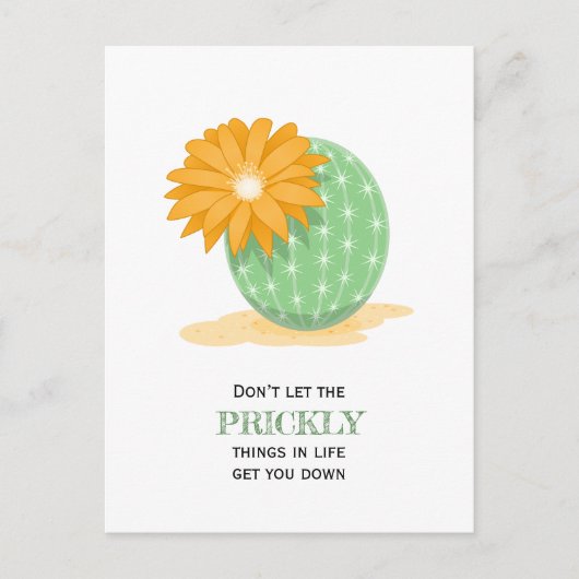 サボテンの花 – とげのある物引用文 ポストカード (正面)