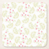 サボテンの花 スクエアペーパーコースター (正面)