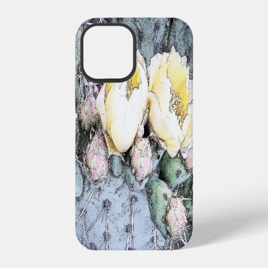 サボテンの花 デジタルインク iPhoneケース (裏面)