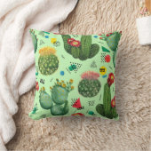 サボテンの花:水彩幾何学背景。 クッション (ブランケット)