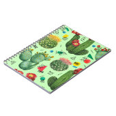 サボテンの花：水彩幾何学背景。 ノートブック (左側)