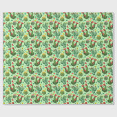 サボテンの花：水彩幾何学背景。 ラッピングペーパー (フラット)