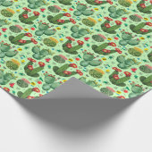 サボテンの花：水彩幾何学背景。 ラッピングペーパー (角)