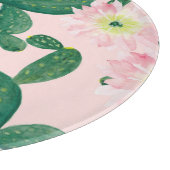 サボテンの花：水絵画色の カッティングボード (角)