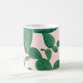 サボテンの花:水絵画色の コーヒーマグカップ (中央)