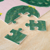 サボテンの花：水絵画色の ジグソーパズル (側面)