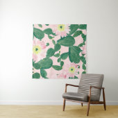 サボテンの花:水絵画色の タペストリー (インサイチュ(横))