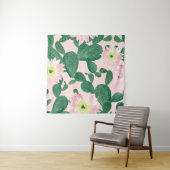 サボテンの花:水絵画色の タペストリー (インサイチュ)