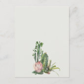 サボテンの葉の水色結婚の詳細 エンクロージャーカード (裏面)
