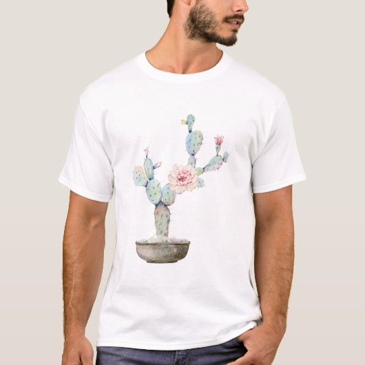 サボテンの裂けた緑の花 Tシャツ (正面)