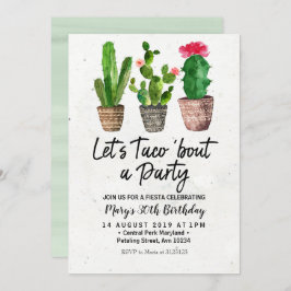 サボテンの誕生日のフェスタのパーティの招待状 招待状