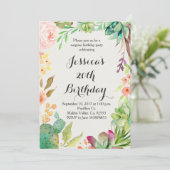 サボテンの誕生日招待状 招待状 (スタンド正面)