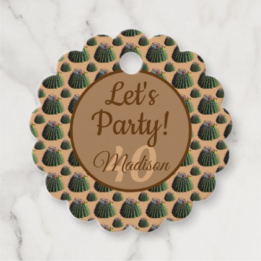 サボテンの贈り物/メッセージカード フェイバータグ (正面)