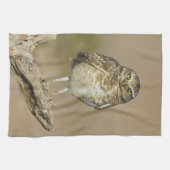 サボテンの骨に止まるウサギサボシギ キッチンタオル (横)