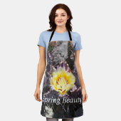 サボテンの黄色い花の春 エプロン (着用した状態)