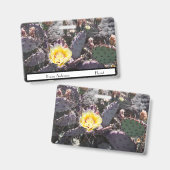 サボテンの黄色い花の春 バッジ (正面＆裏面)