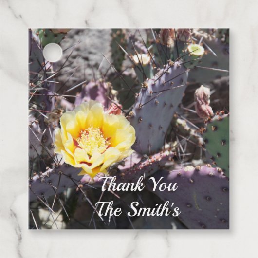 サボテンの黄色い花の春 フェイバータグ (正面)