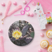 サボテンの黄色い花の春 ペーパープレート (パーティー)