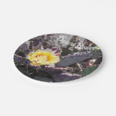 サボテンの黄色い花の春 ペーパープレート (アングル)