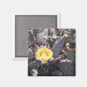 サボテンの黄色い花の春 マグネット (正面/裏面)