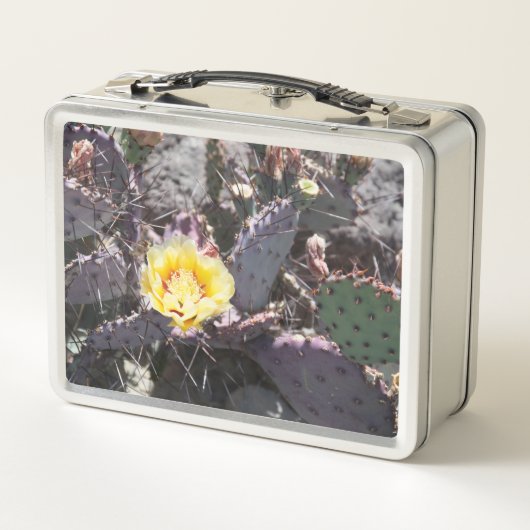 サボテンの黄色い花の春 メタルランチボックス (裏面)