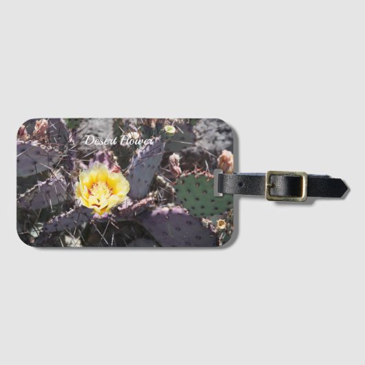 サボテンの黄色い花の春 ラゲッジタグ (正面横)