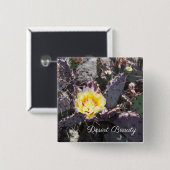 サボテンの黄色い花の春 缶バッジ (正面&裏面)