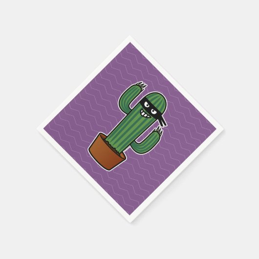 サボテンのbandidoの忍者によって覆われる卑劣な強盗 スタンダードカクテルナプキン (角)